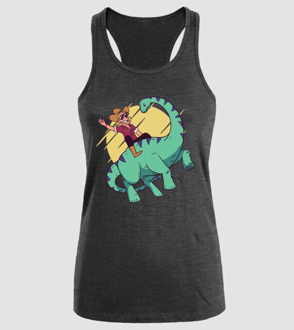 Dinozaur Cowboy model negru pe tricou