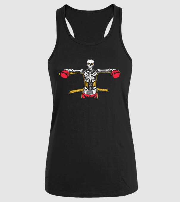 Schelet Boxer model negru pe tricou