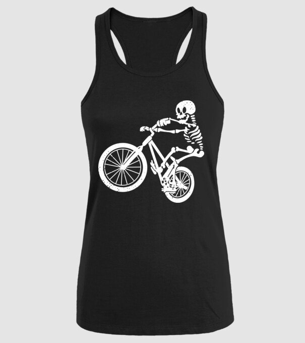 Biciclist schelet model negru pe tricou