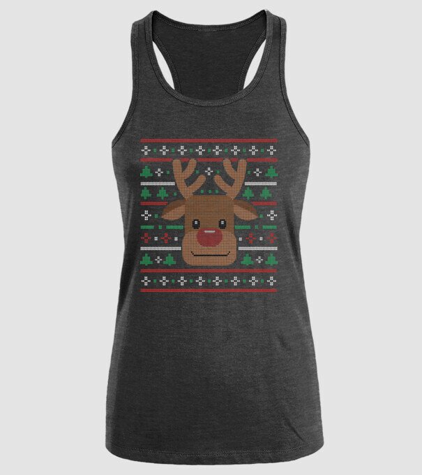 Tricou cu ren pulovăr urât model negru pe tricou