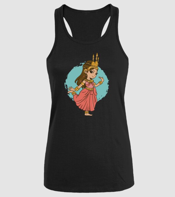 Prințesă drăguță model negru pe tricou