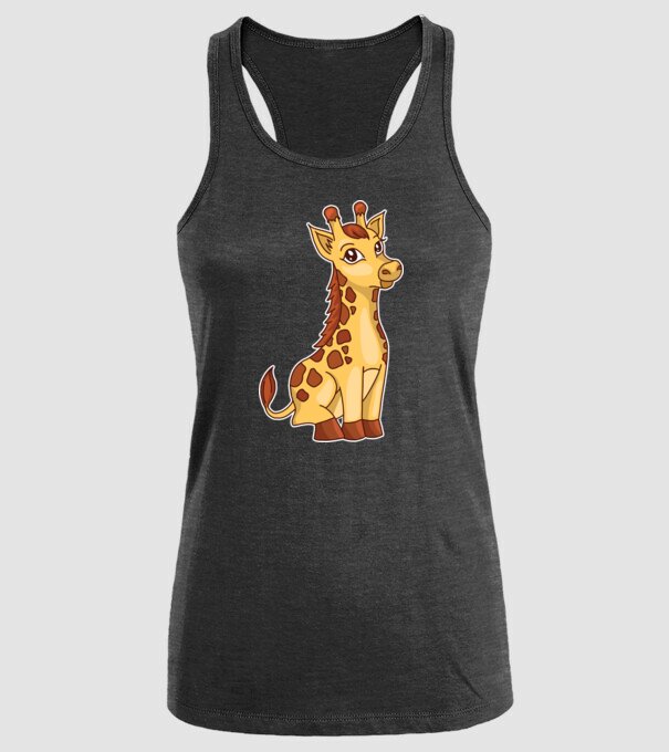 Girafă drăguță model negru pe tricou