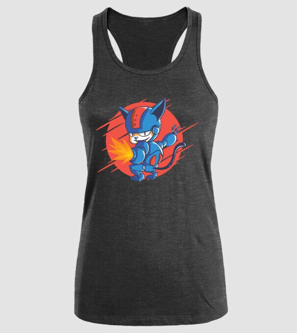 Pisică Cyborg Robot model negru pe tricou