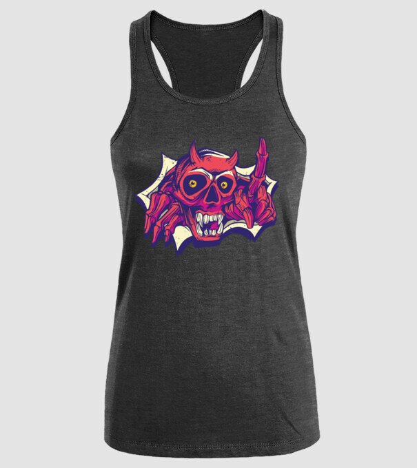Craniu de Demon model negru pe tricou