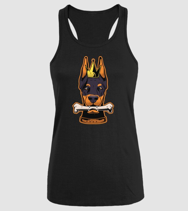 Rege Doberman model negru pe tricou