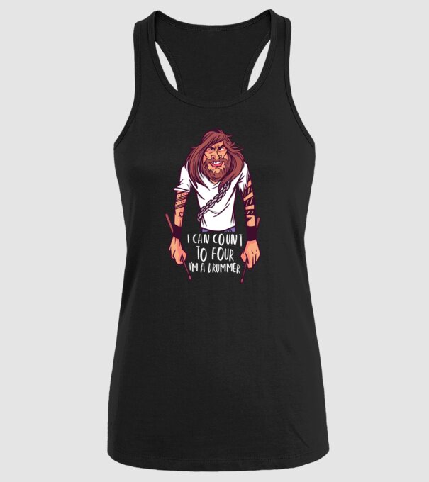 Baterist model negru pe tricou