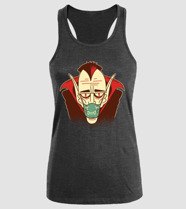 Dracula în mască model negru pe tricou