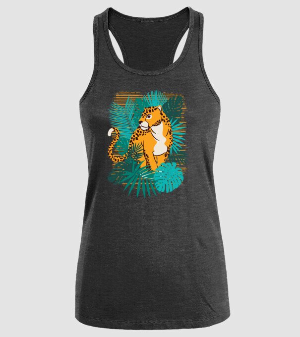 Jaguar junglă model negru pe tricou