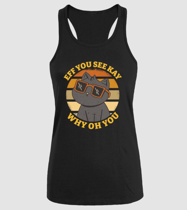 Eff You See Kay Why Oh You model negru pe tricou