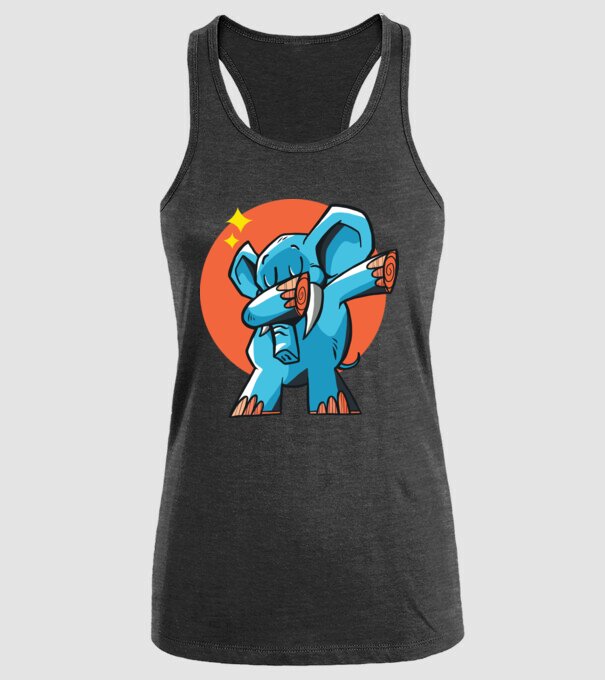 Elefant DAB model negru pe tricou