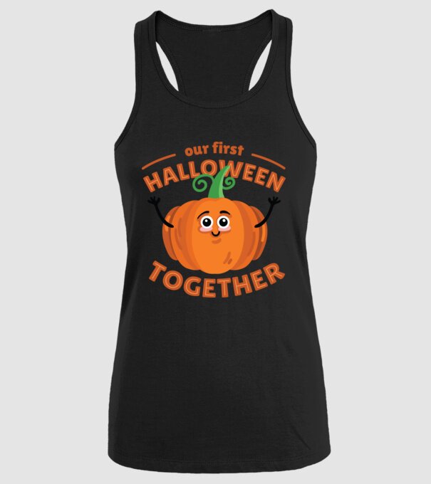 Primul nostru Halloween împreună model negru pe tricou