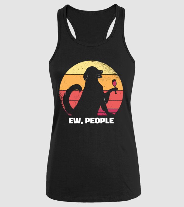 Ew, Oameni - Câine model negru pe tricou
