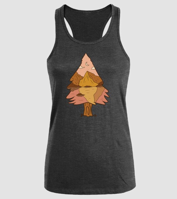 Brad Natură model negru pe tricou