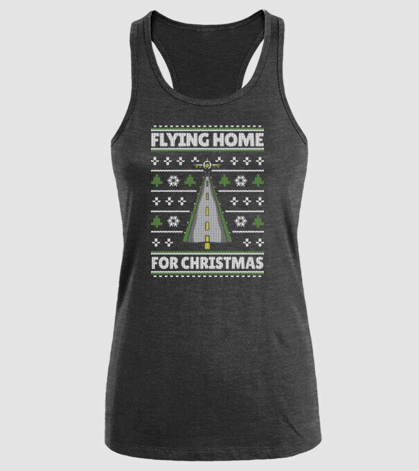 Flying Home for Christmas Pulover urât model negru pe tricou