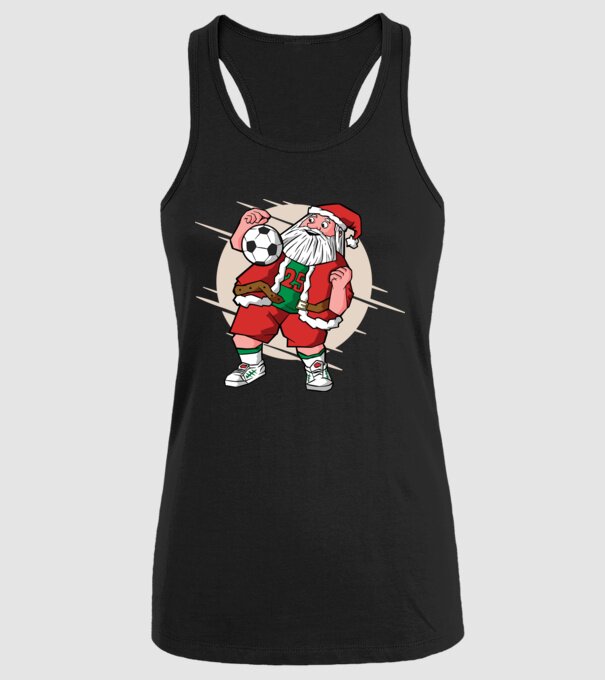 Moș Crăciun Fotbalist model negru pe tricou