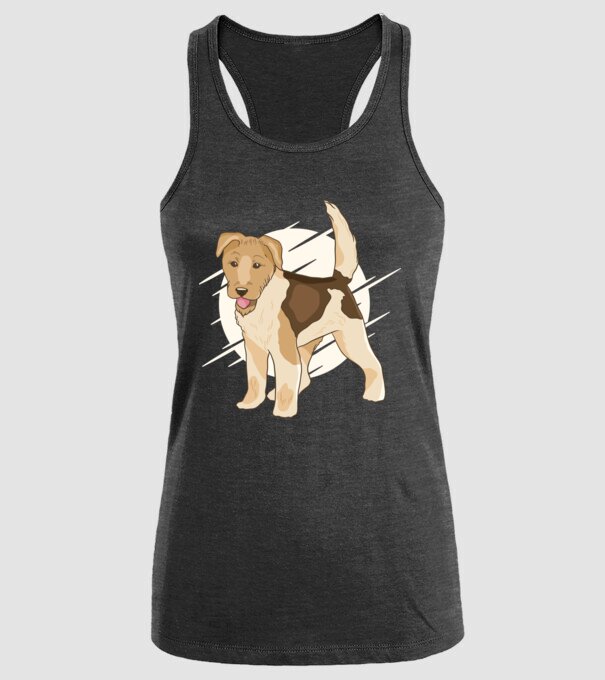 Fox Terrier model negru pe tricou