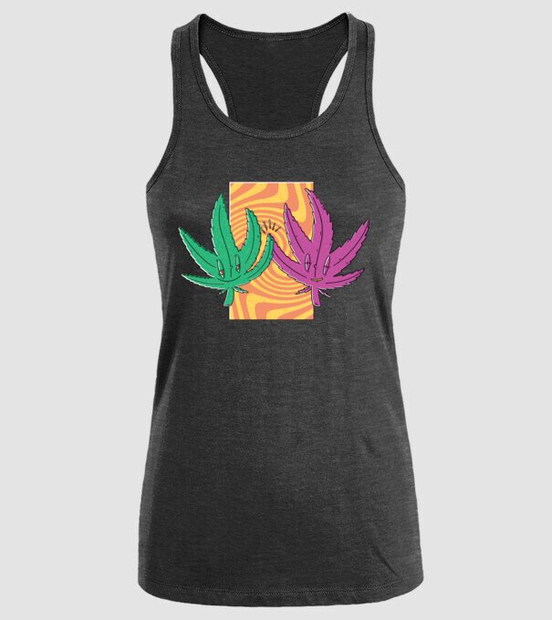 Frunze marijuana salut model negru pe tricou