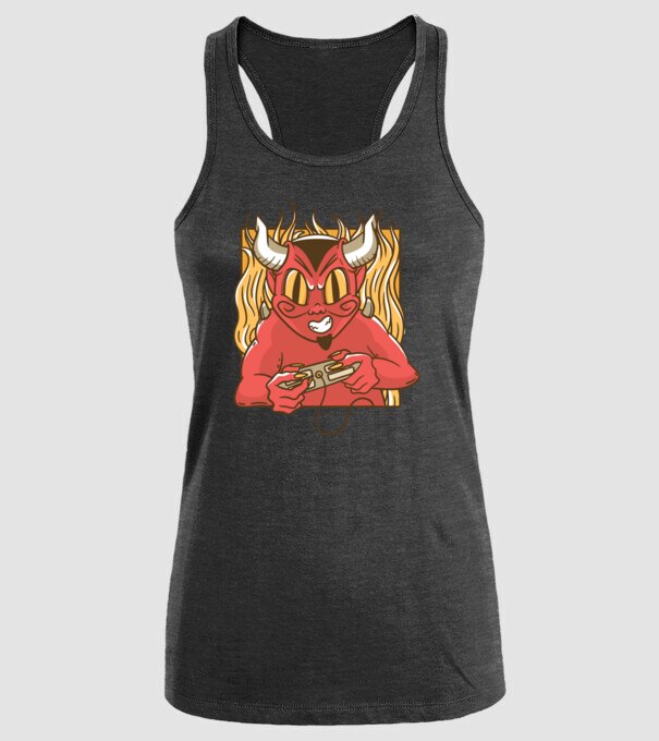 Gamer Diavol model negru pe tricou