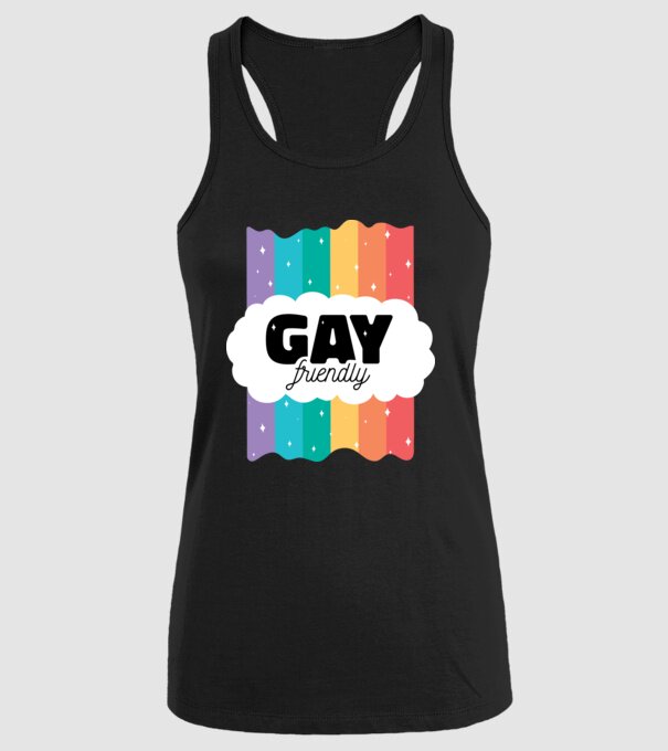 Gay friendly model negru pe tricou