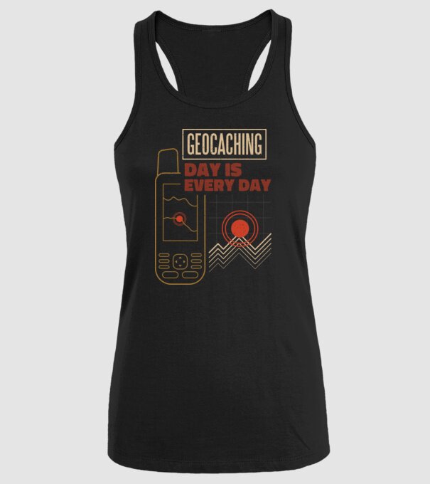 Geocaching model negru pe tricou