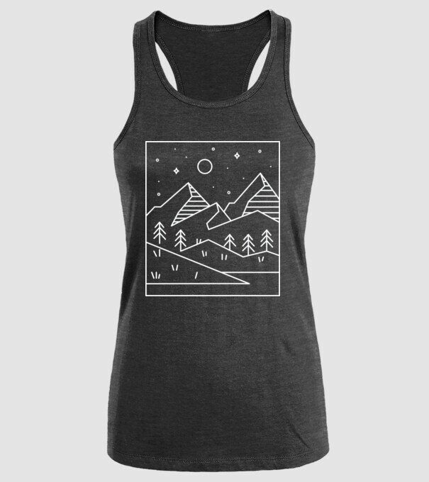 Peisaj geometric model negru pe tricou
