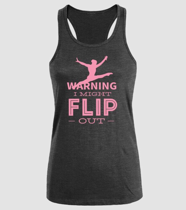 Gimnast model negru pe tricou