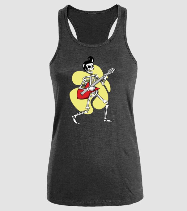 Schelet Elvis cu chitară model negru pe tricou