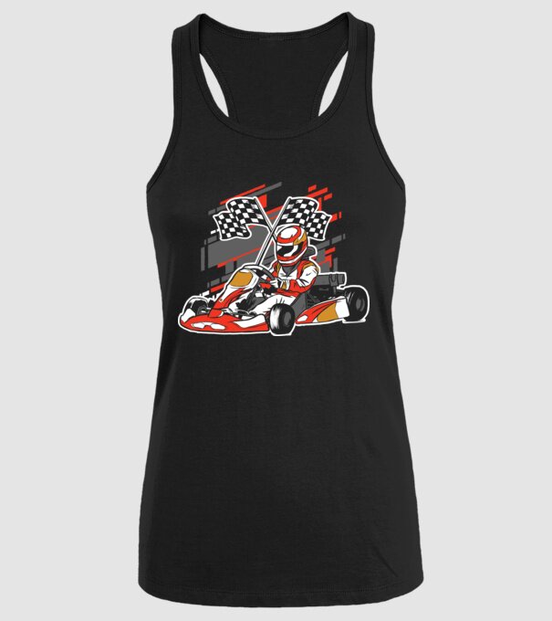 Gokart model negru pe tricou