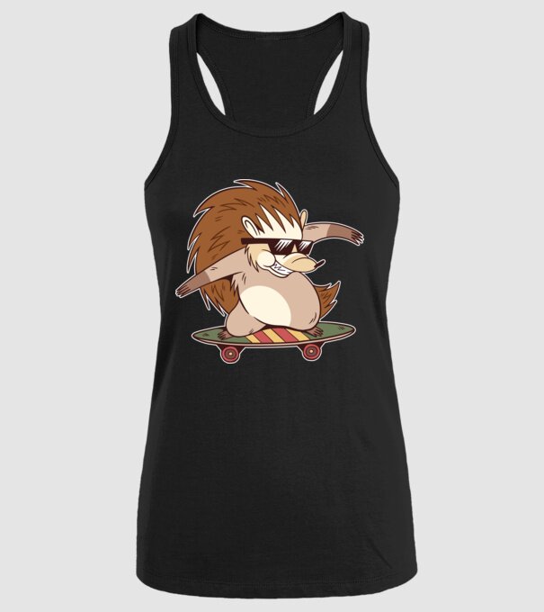 Arici Skateboarder model negru pe tricou