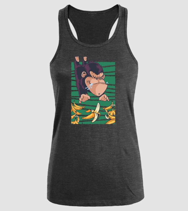 Gorilă Banană model negru pe tricou