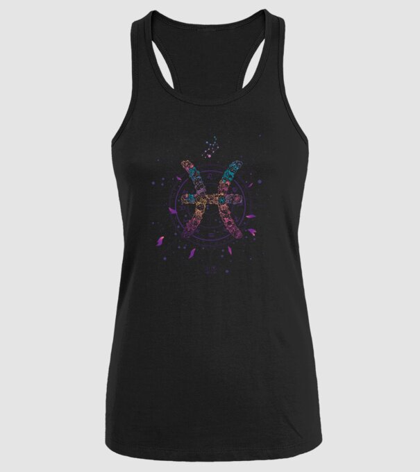 Pisces Zodiac model negru pe tricou