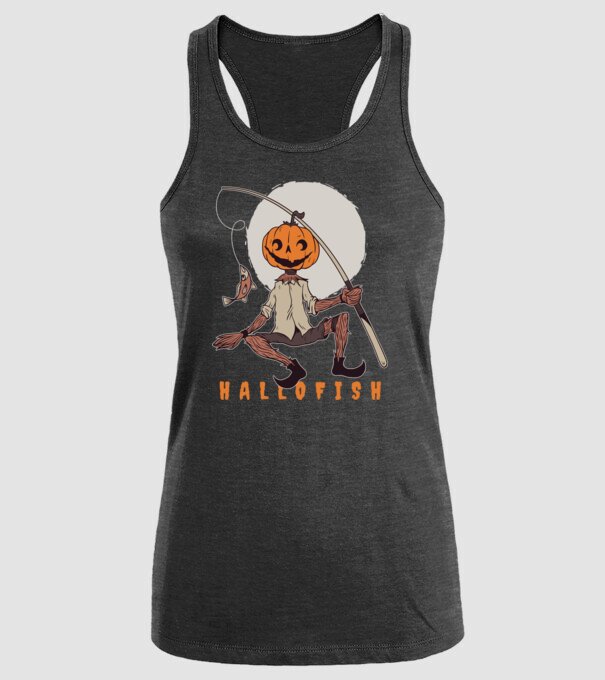 Hallofish - Pescar Halloween model negru pe tricou