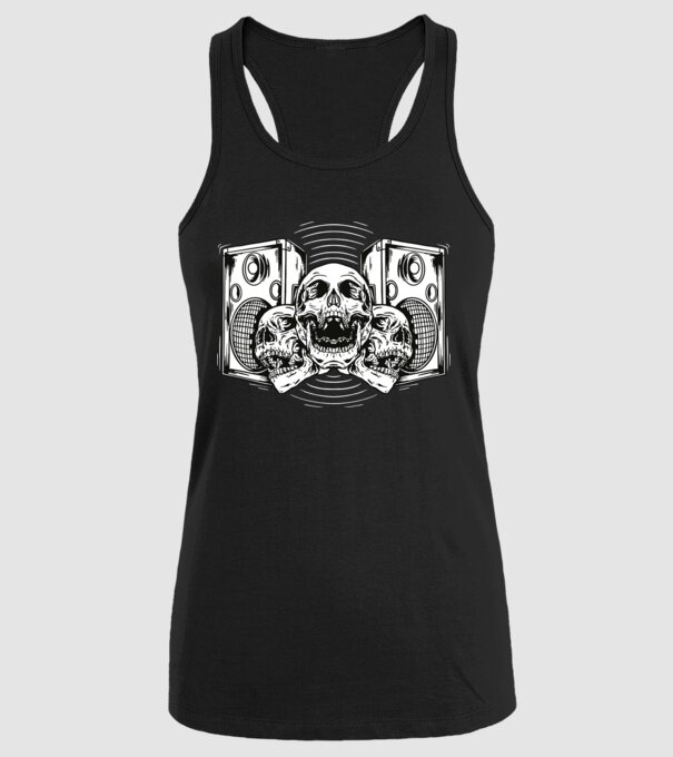 Cranii difuzor model negru pe tricou