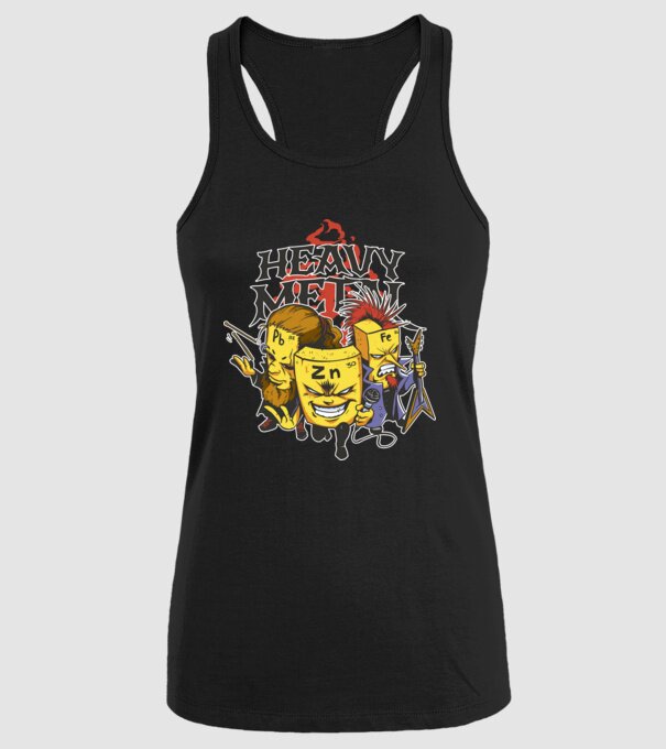 Elemente Heavy Metal model negru pe tricou