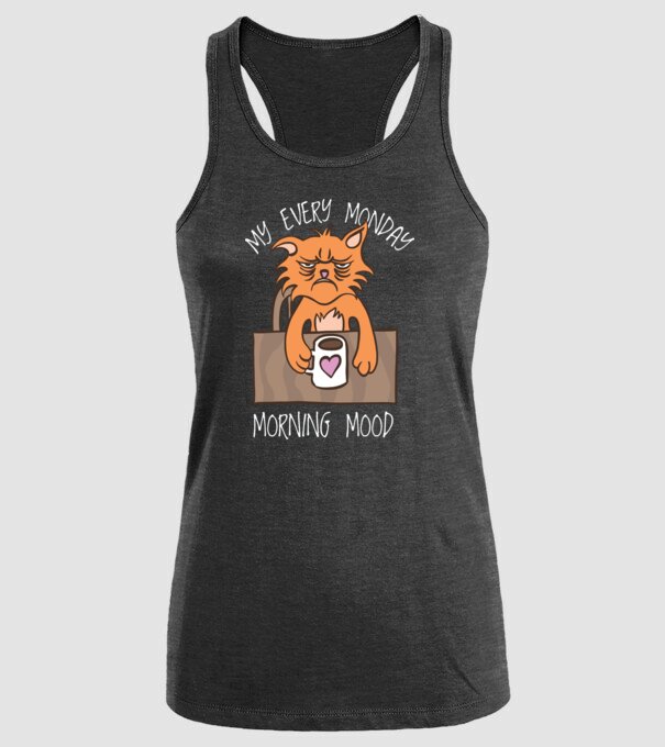 Starea mea de spirit de luni model negru pe tricou