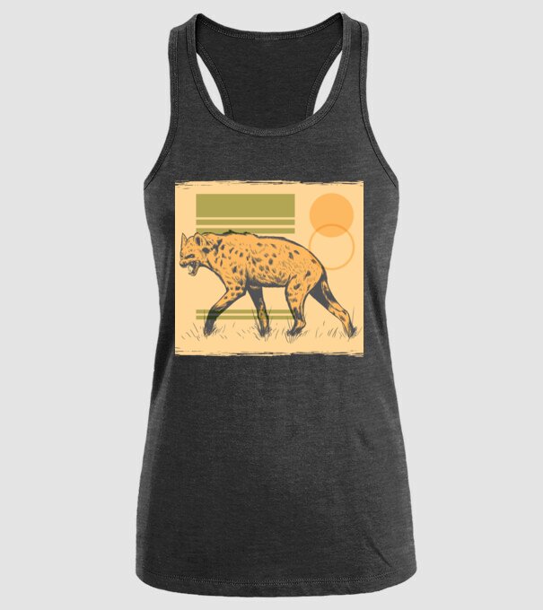 Hienă model negru pe tricou