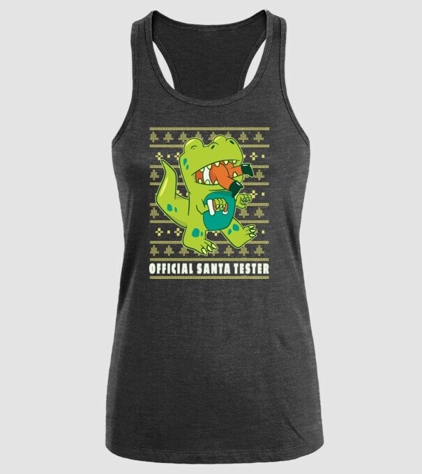 Tester oficial Moș Crăciun model negru pe tricou