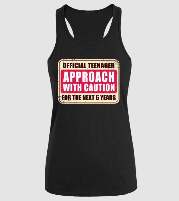 Adolescent oficial Abordați cu prudență model negru pe tricou
