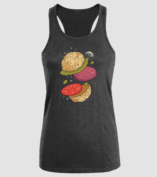 Burger lună model negru pe tricou