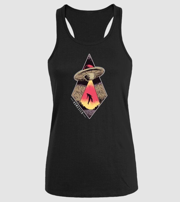 Dor de casă alien model negru pe tricou