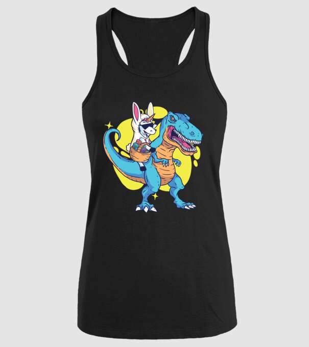 Dinozaur de Paște model negru pe tricou