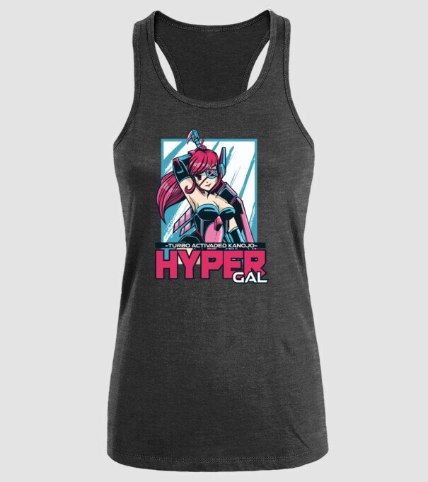Hyper Gal - Fată Anime model negru pe tricou