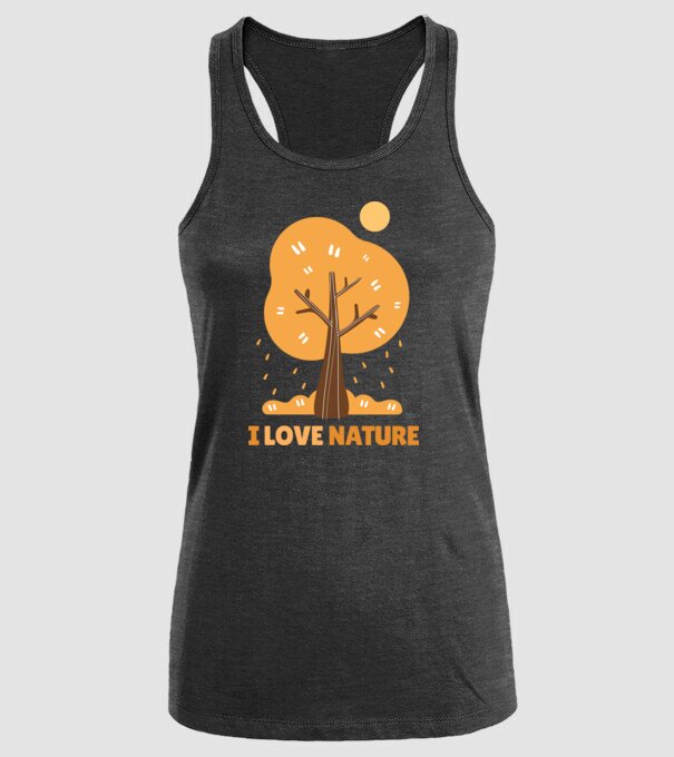 I Love Nature model negru pe tricou