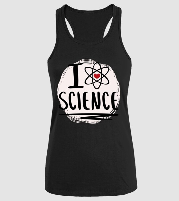 I Love Science știință model negru pe tricou