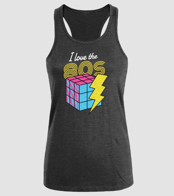 I love the 80s Cub Rubik model negru pe tricou