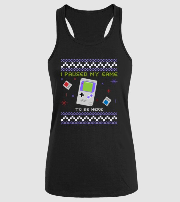 I paused my game to be here - Gamer pulovăr urât model negru pe tricou