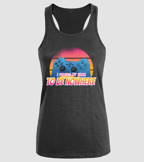 I paused my game to be nowhere model negru pe tricou