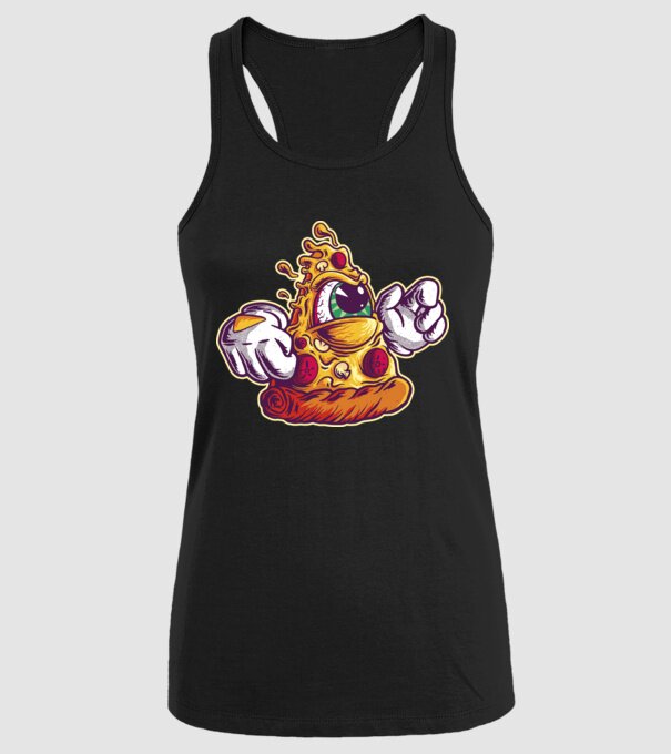 Pizza Illuminati model negru pe tricou