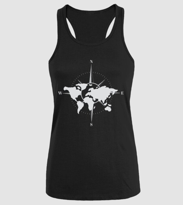 Busolă model negru pe tricou