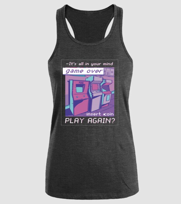 Sala de jocuri Retro Arcade model negru pe tricou